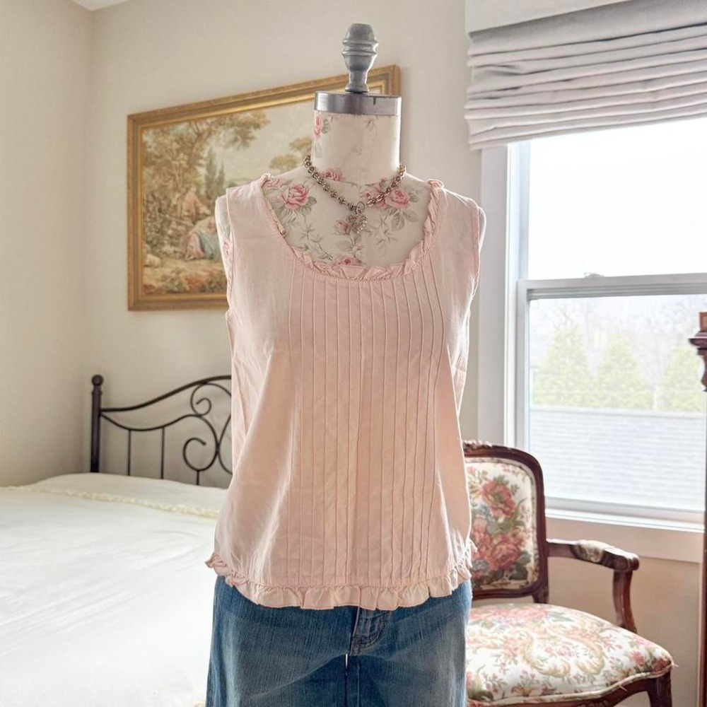 Y2K‎ willow blossom pink ruffle tank size small